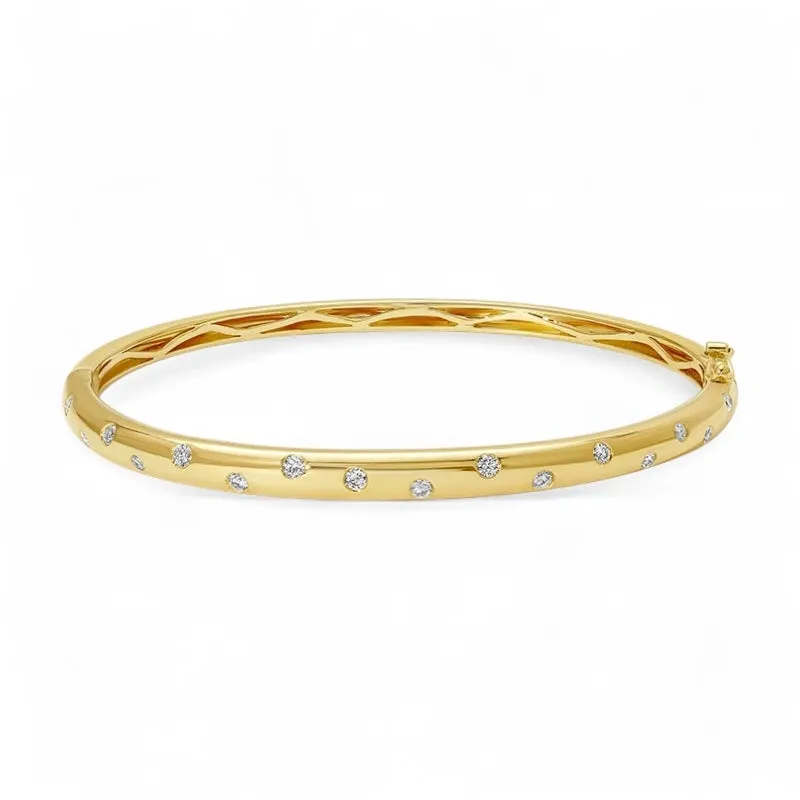 Scattered Diamond Inlay Bangle