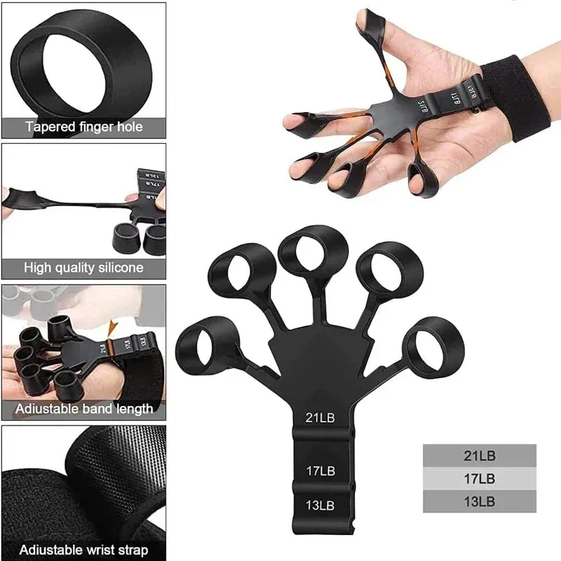 Silicone Gripster Grip Strengthener - Finger Stretcher Hand Trainer