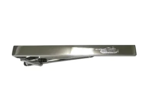 Silver Toned Etched Sleek Detailed Tank Tie Clip