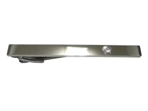 Silver Toned Etched Sleek Sea Anemone Tie Clip