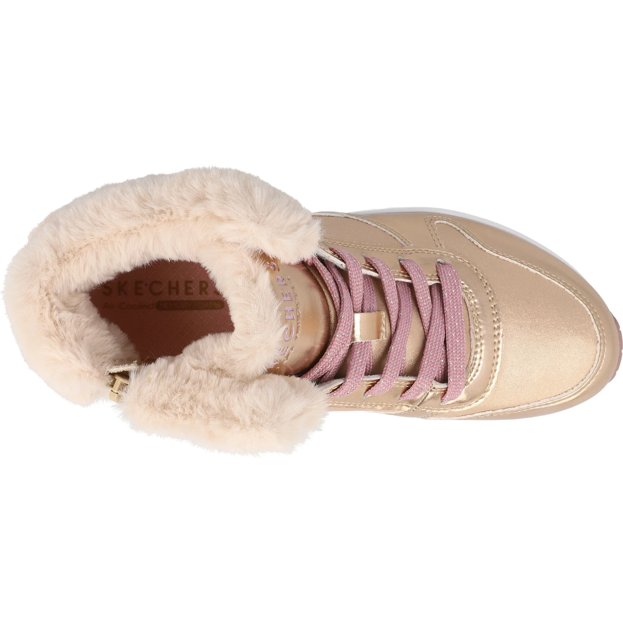 Skechers Uno Rose Gold High-Top Sneaker Boot