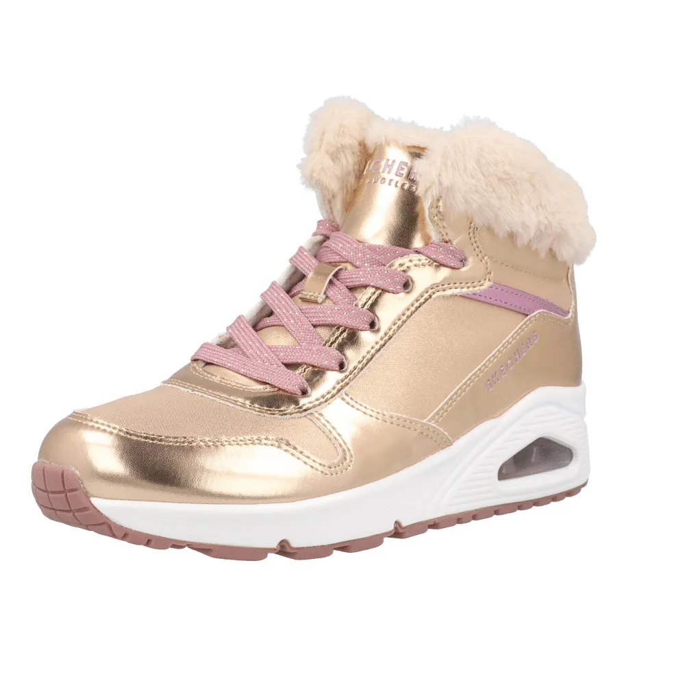 Skechers Uno Rose Gold High-Top Sneaker Boot