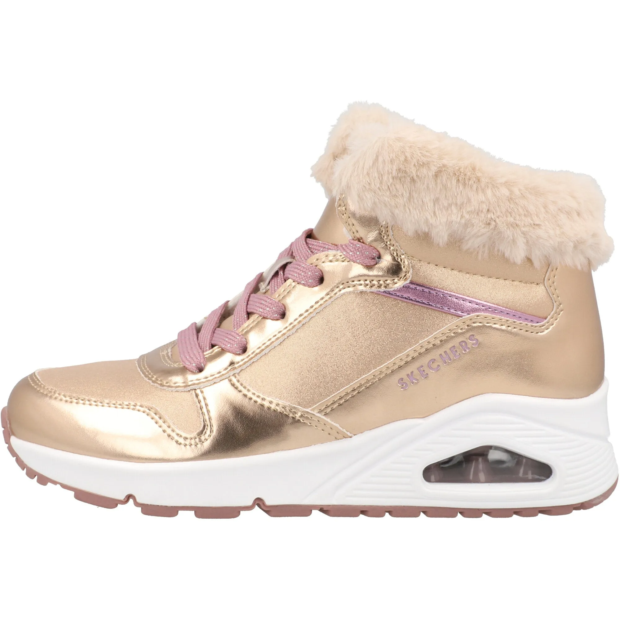 Skechers Uno Rose Gold High-Top Sneaker Boot
