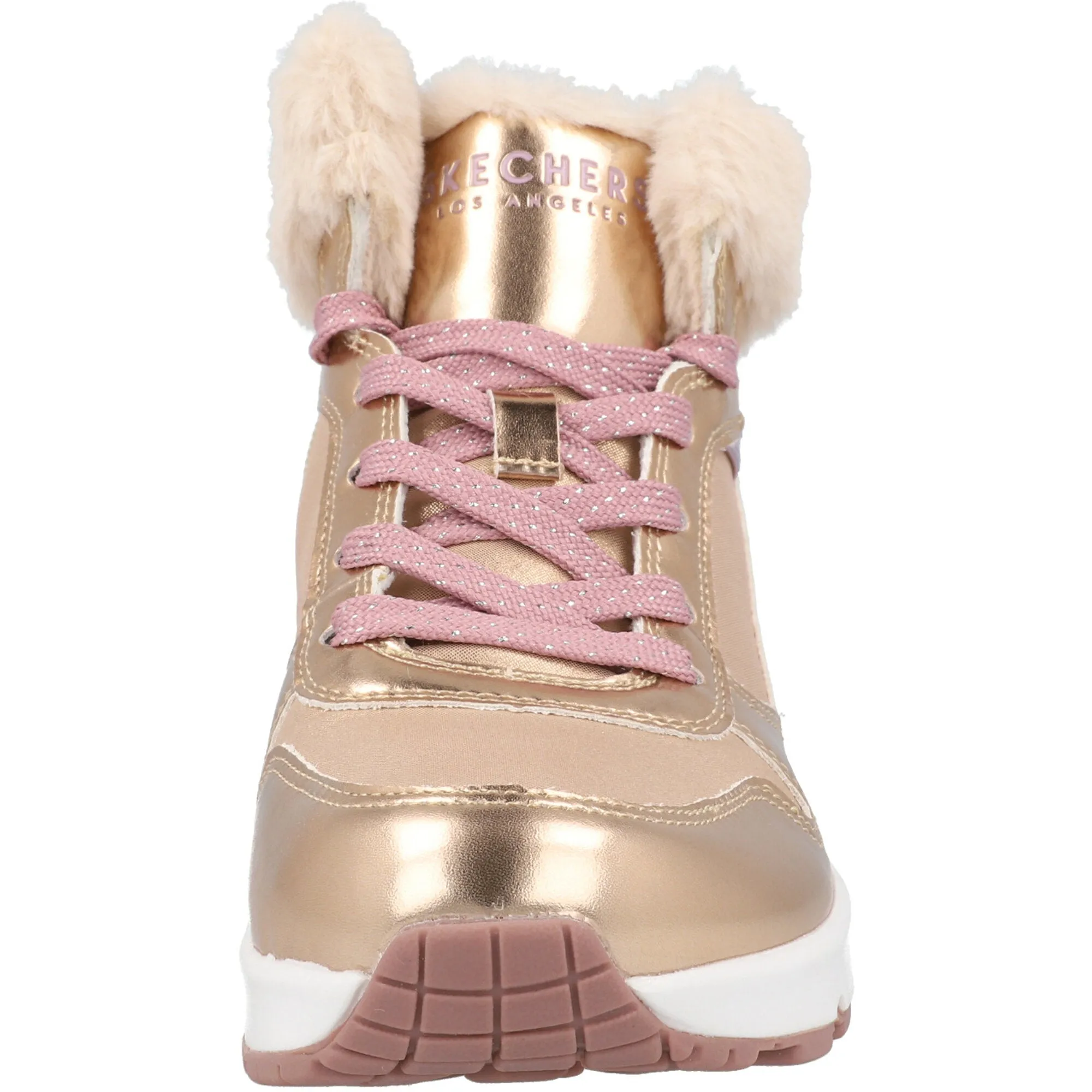 Skechers Uno Rose Gold High-Top Sneaker Boot