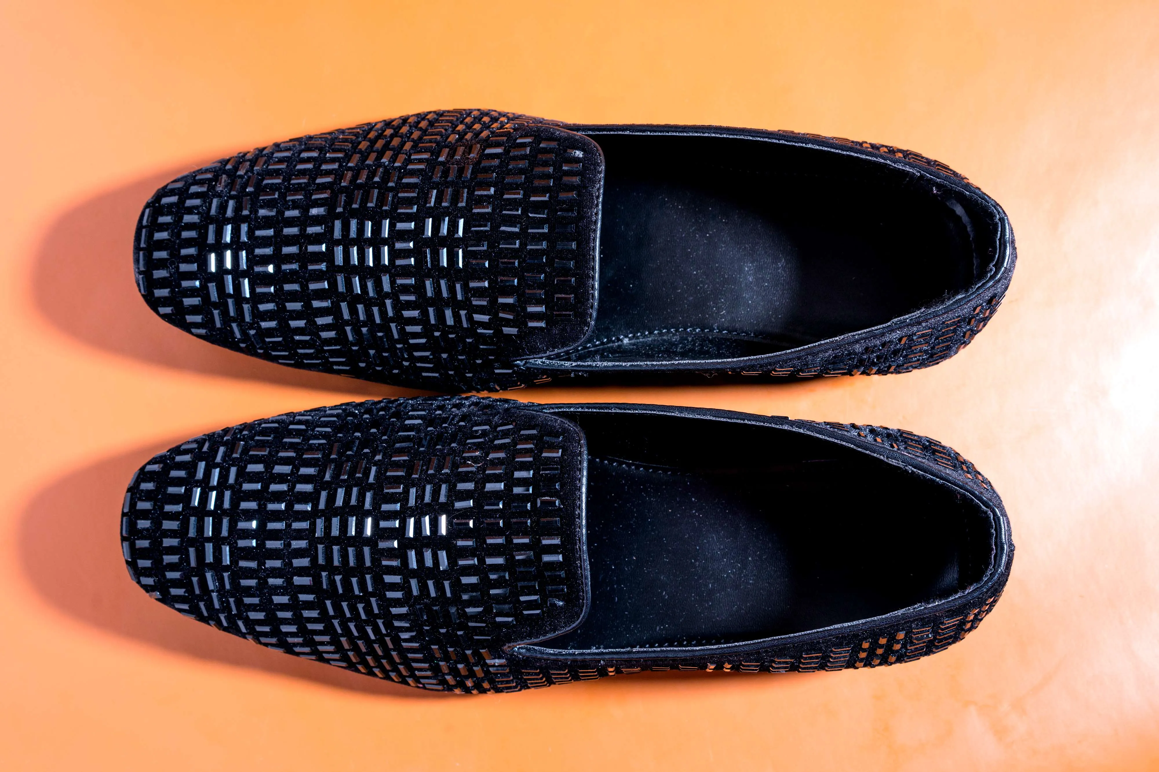 Stylish Men's Fashion Wedding Imported Studded Black Moccasins High Quality Slip On Flat Loafer-Unique and Classy