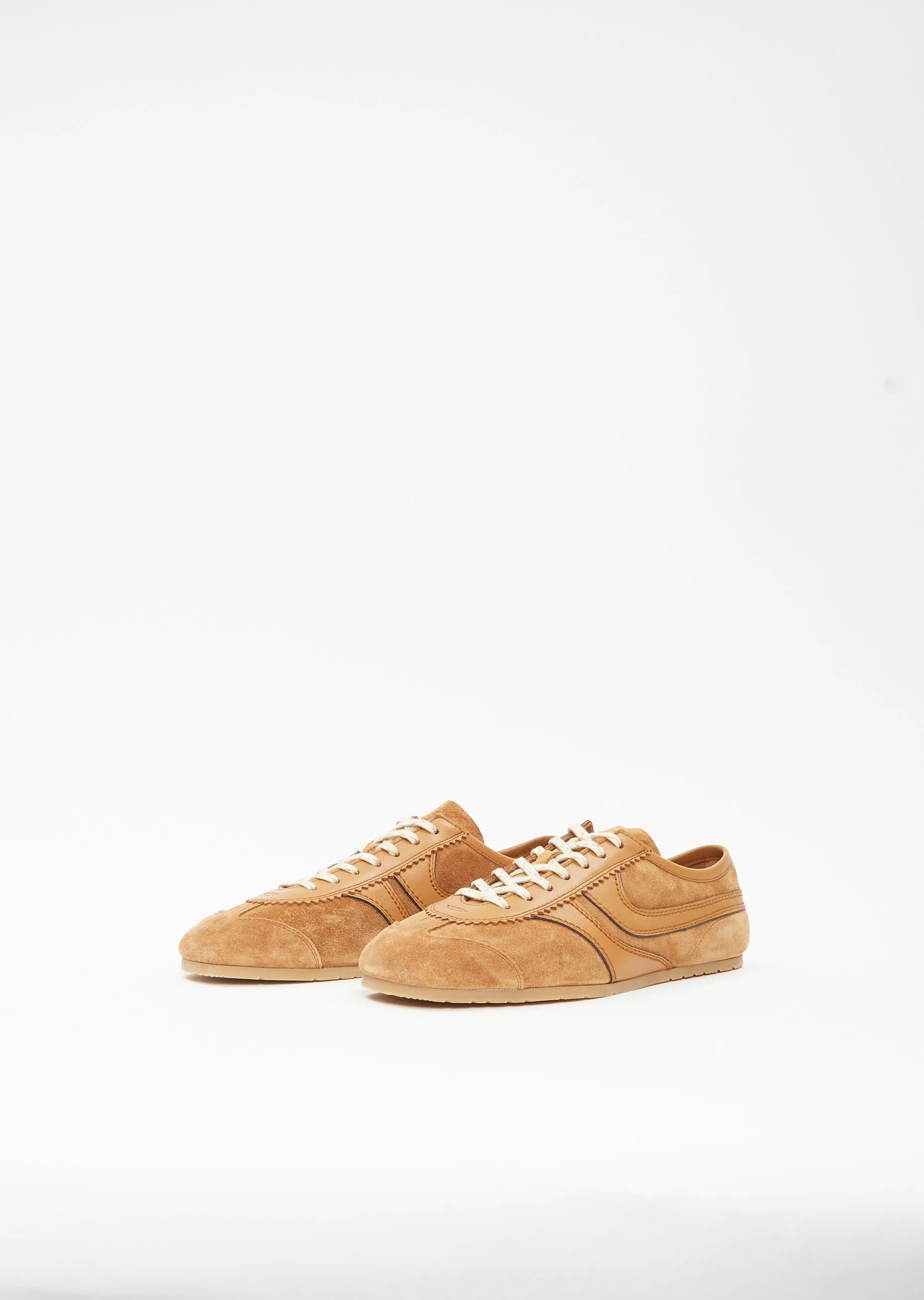 Suede Trainer — Tan