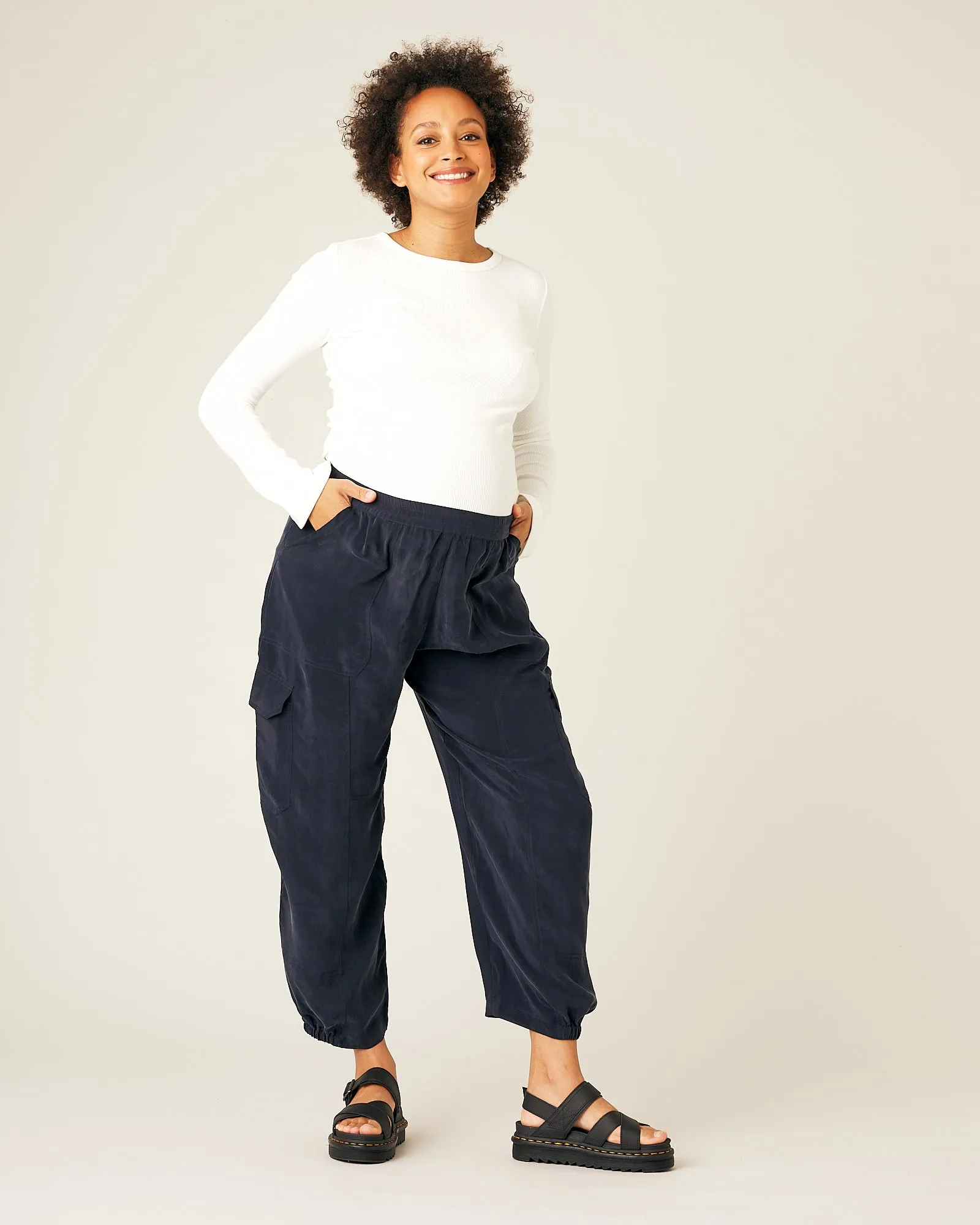 Sylvie Cupro Trouser - Navy