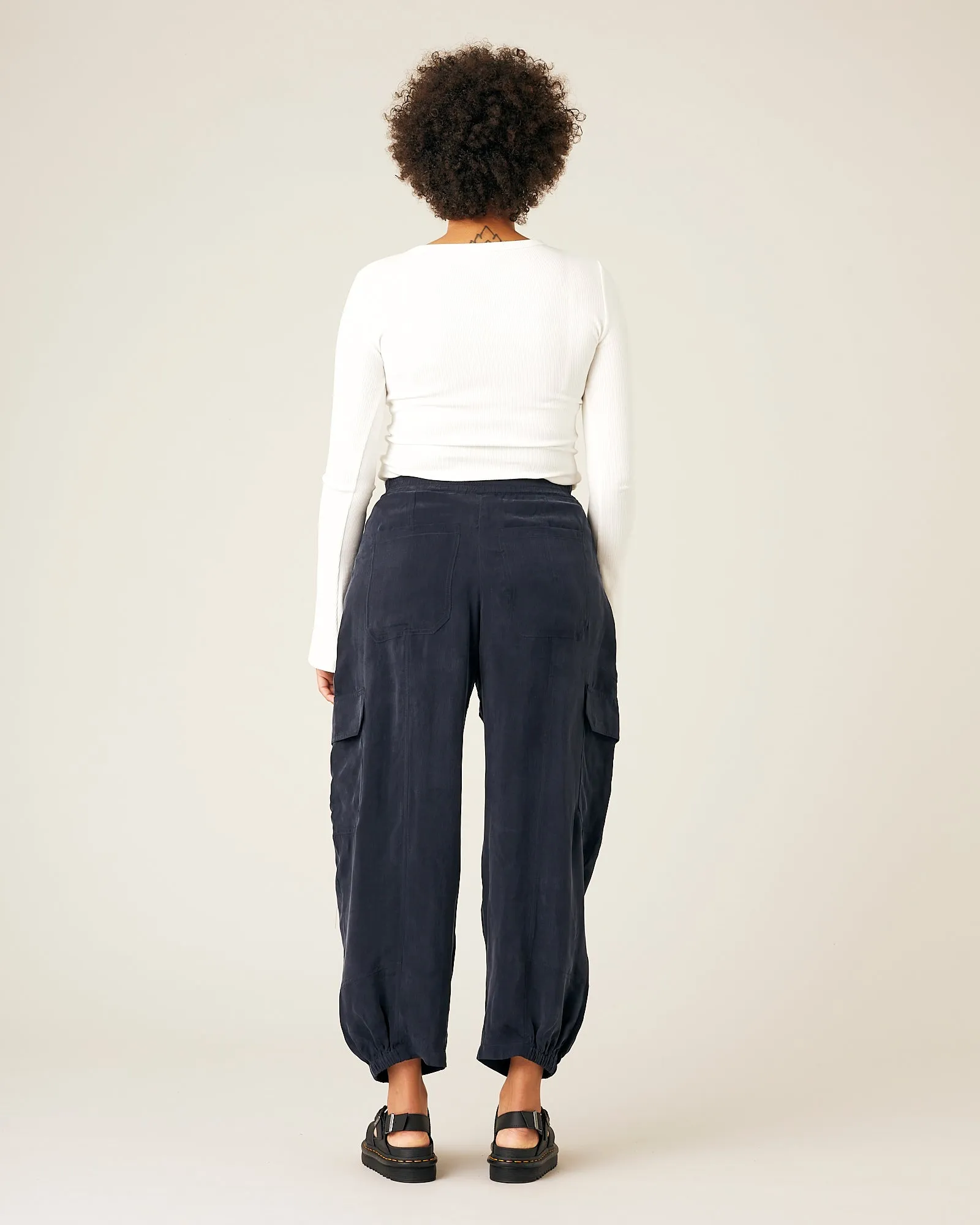 Sylvie Cupro Trouser - Navy