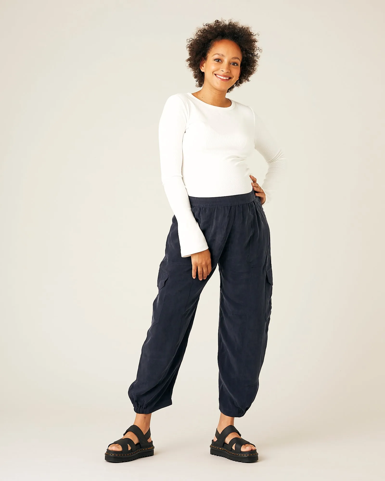 Sylvie Cupro Trouser - Navy