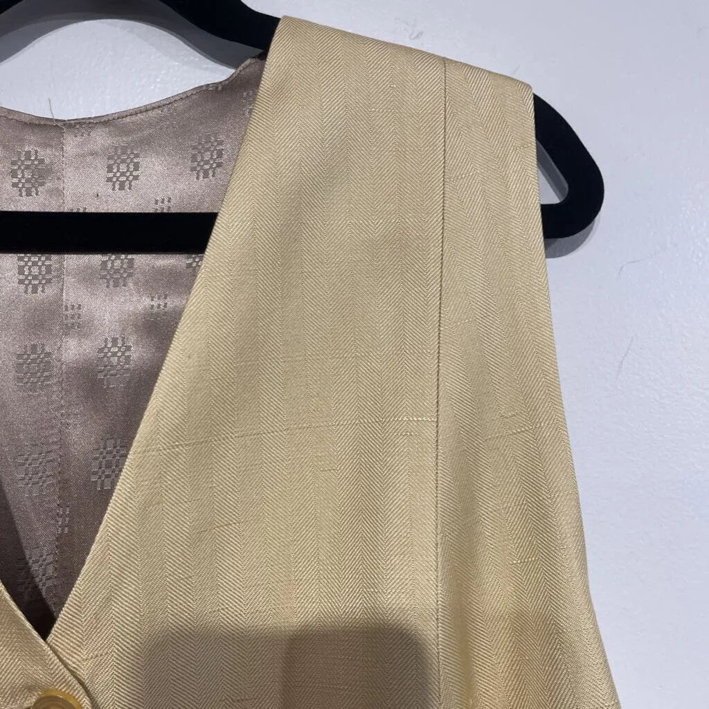 Tan Herringbone Vest