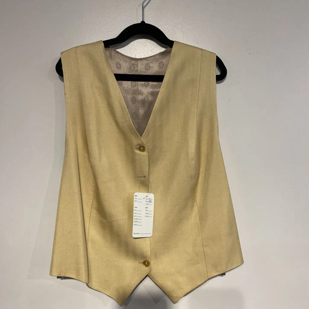 Tan Herringbone Vest