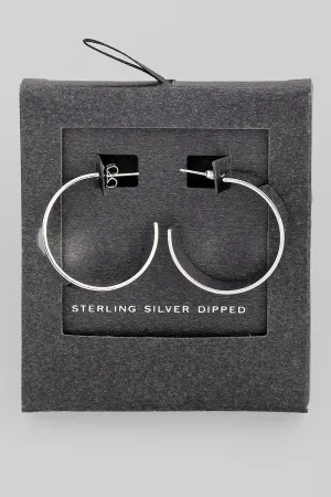 Thick & Dramatic Sterling Silver Dipped Hoops