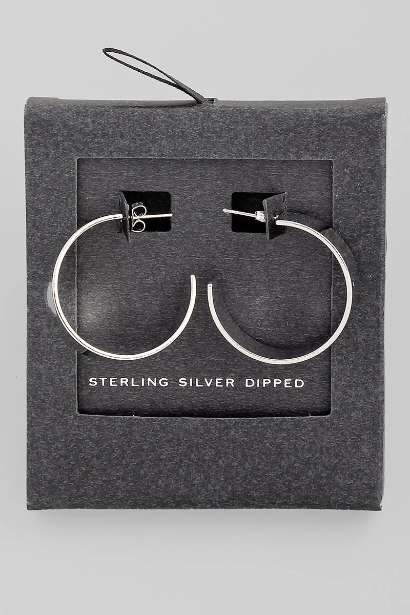 Thick & Dramatic Sterling Silver Dipped Hoops