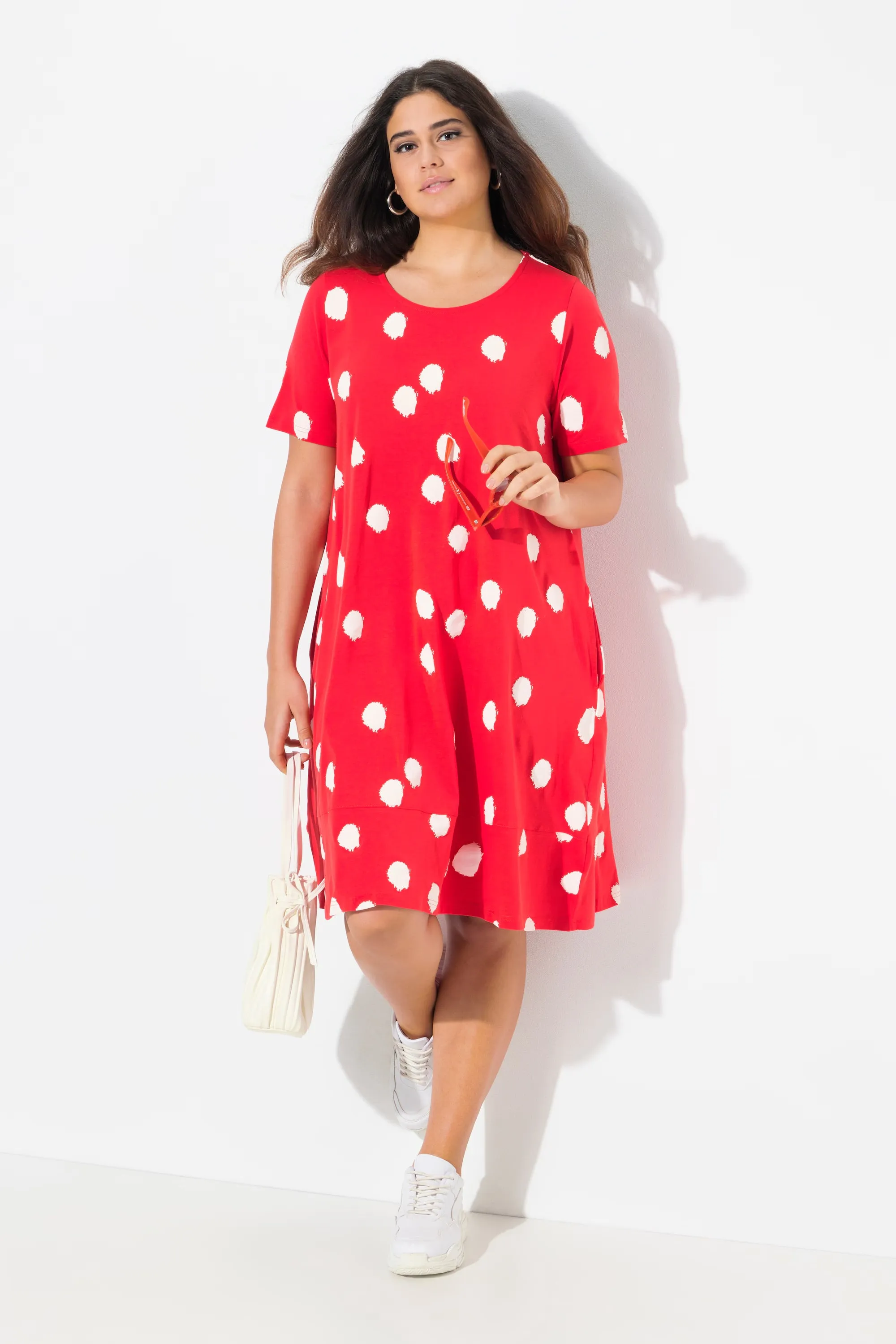 Ulla Popken Polka Dot Dress in Red