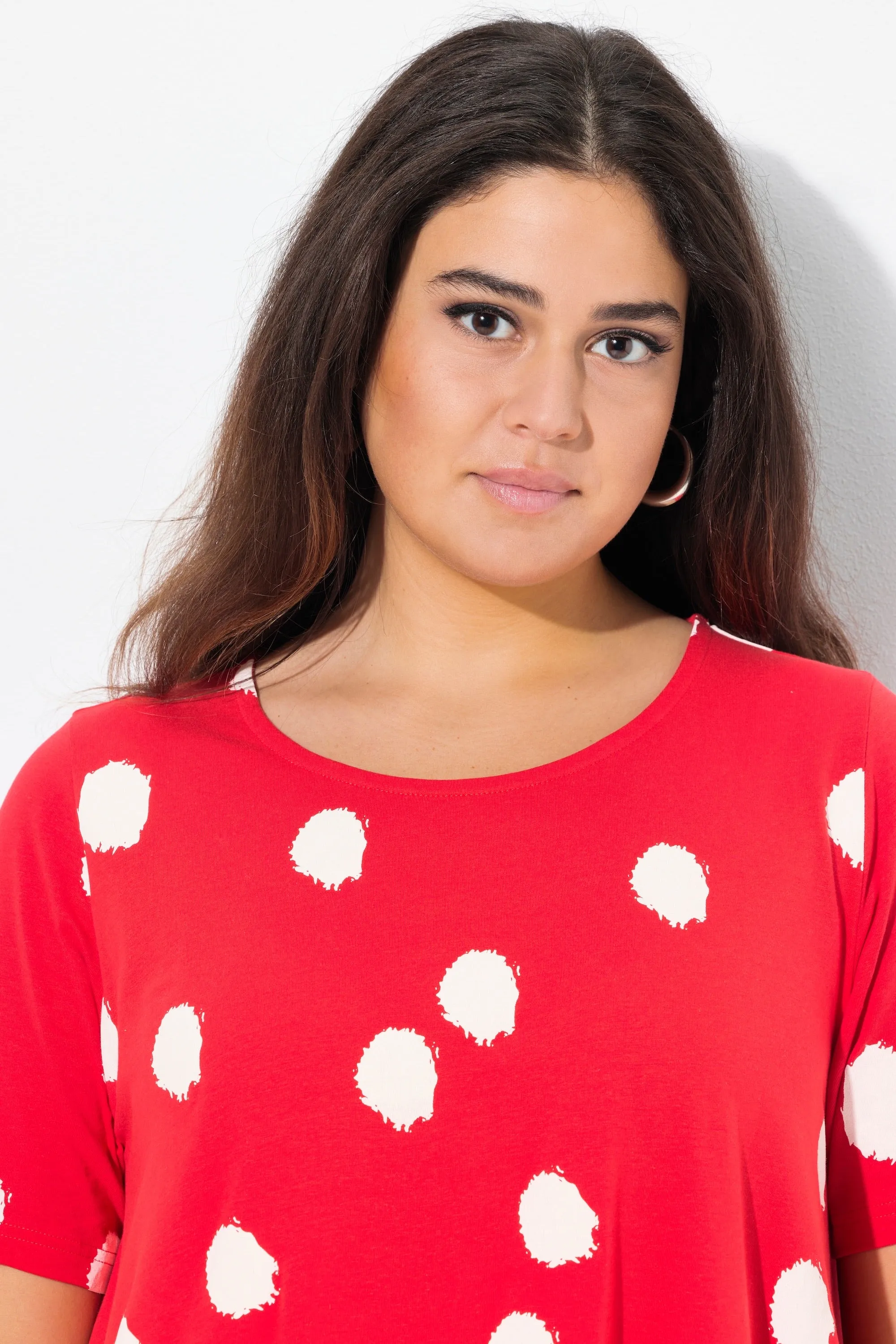 Ulla Popken Polka Dot Dress in Red
