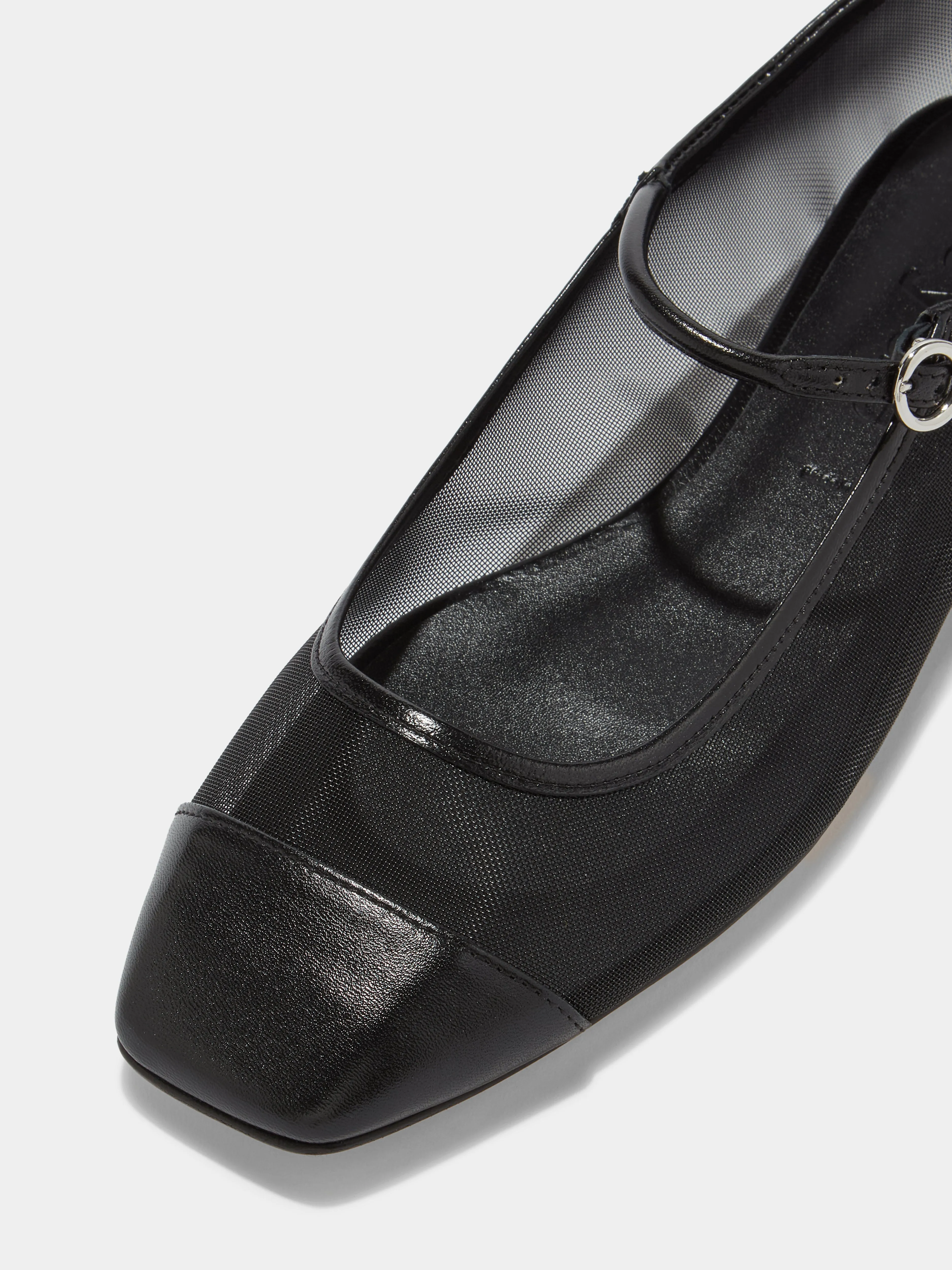 Uma Mesh Toe-Cap Mary-Jane Flats