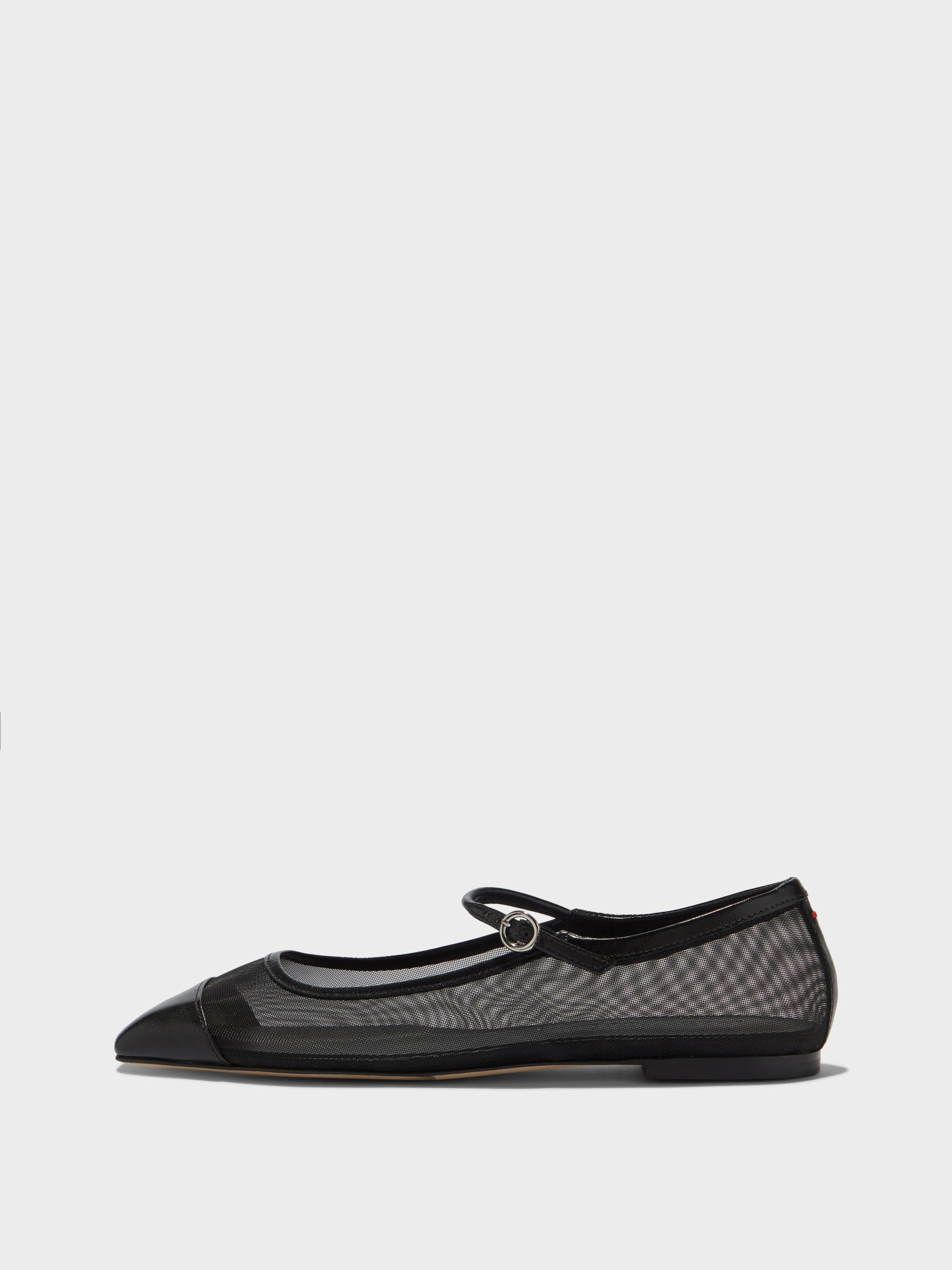 Uma Mesh Toe-Cap Mary-Jane Flats