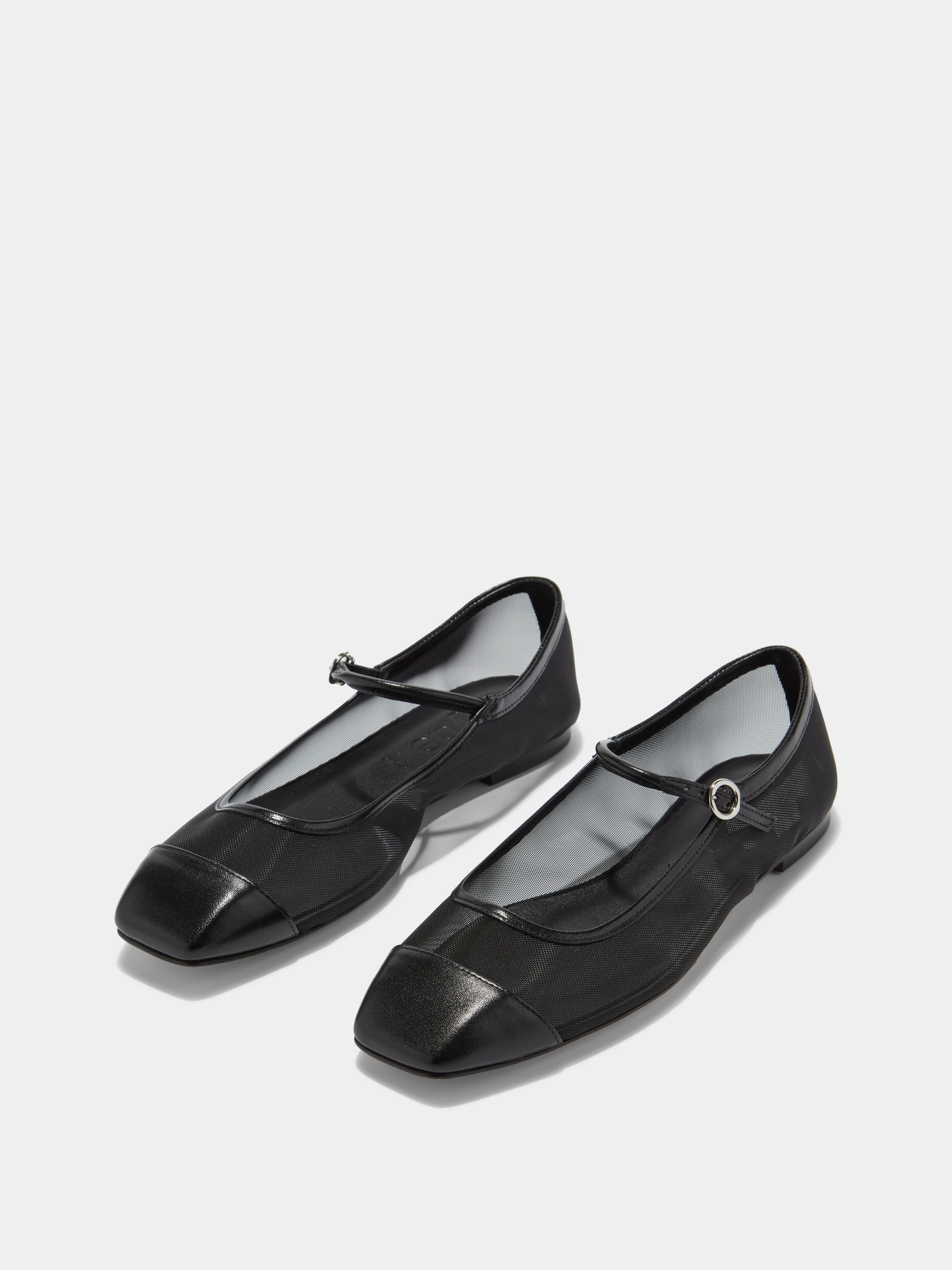 Uma Mesh Toe-Cap Mary-Jane Flats