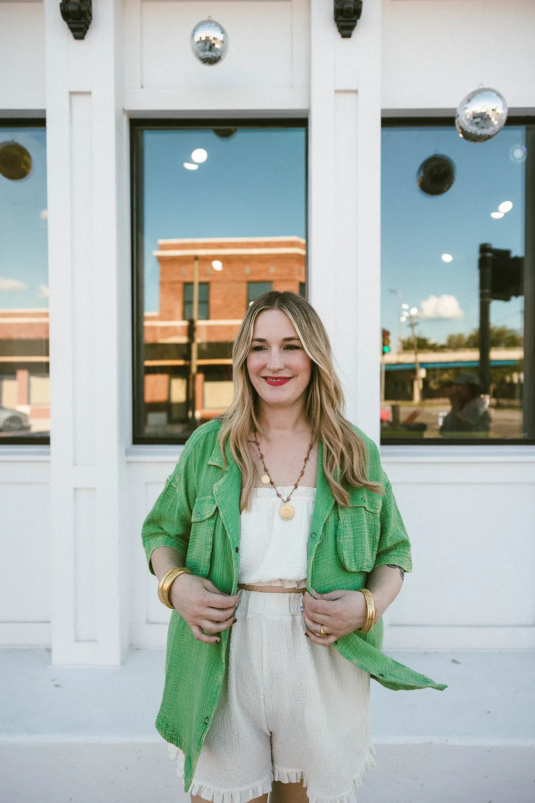 valerie button down shirt in green