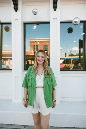 valerie button down shirt in green