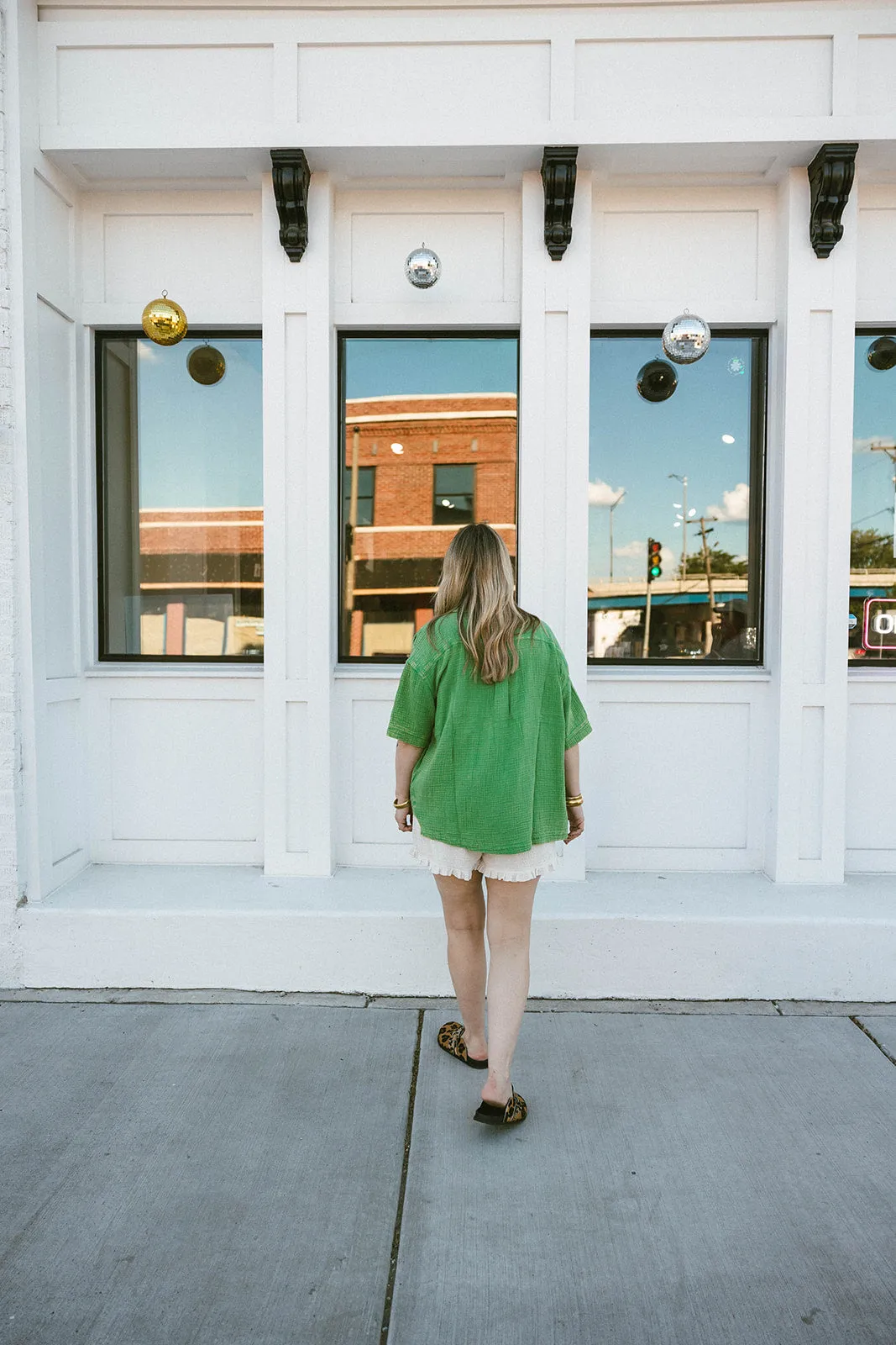 valerie button down shirt in green