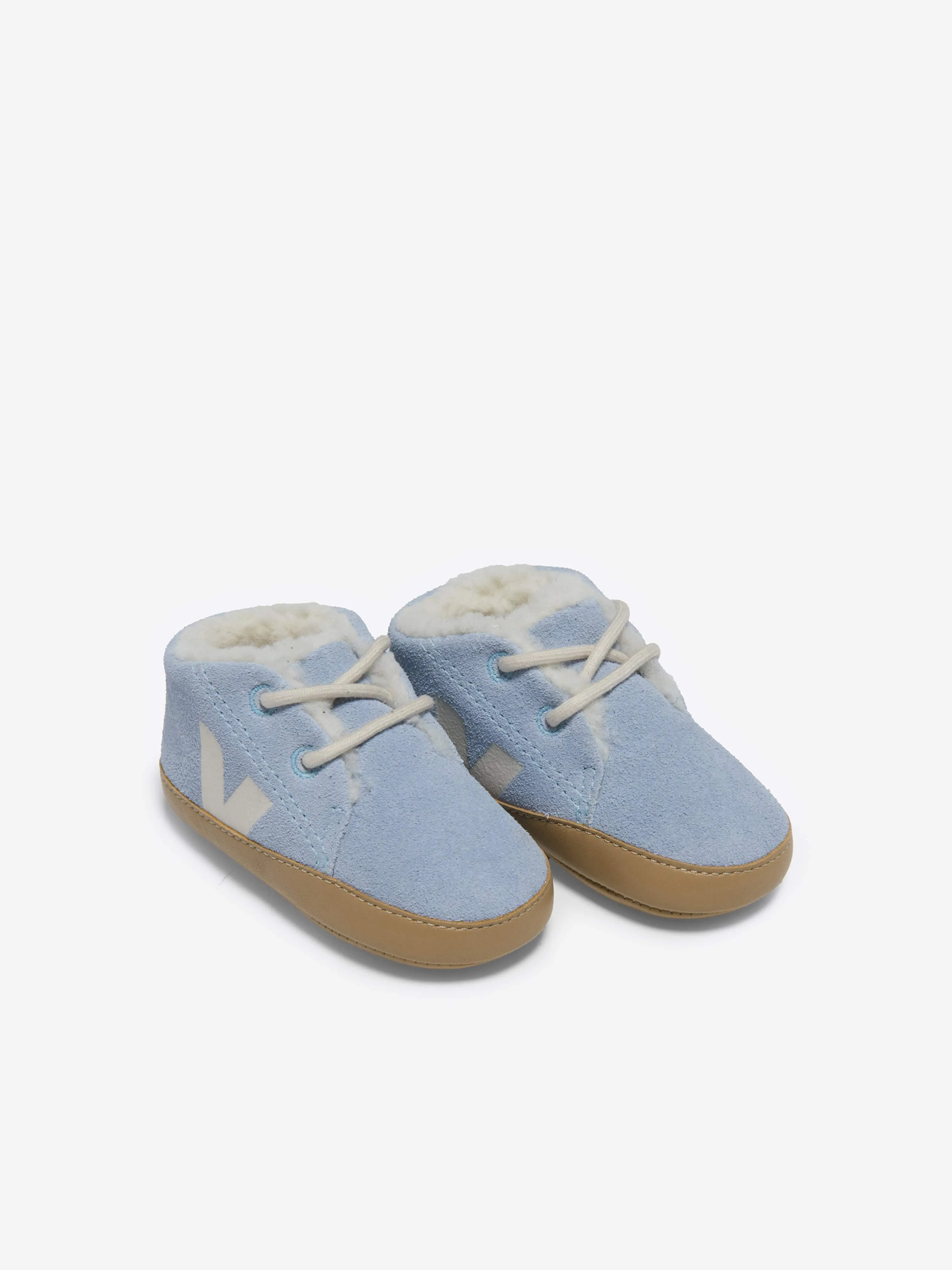 Veja Baby Suede Pierre Trainers in Blue