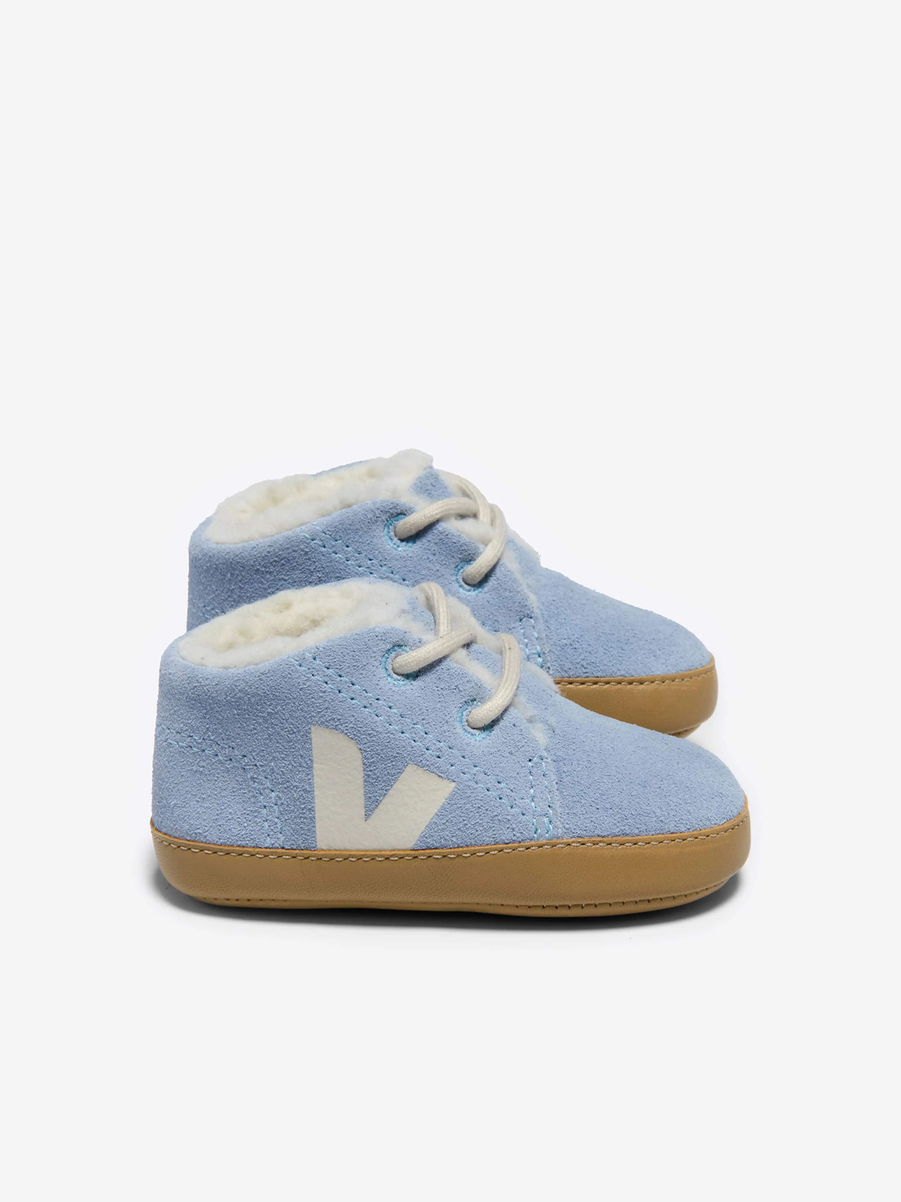 Veja Baby Suede Pierre Trainers in Blue