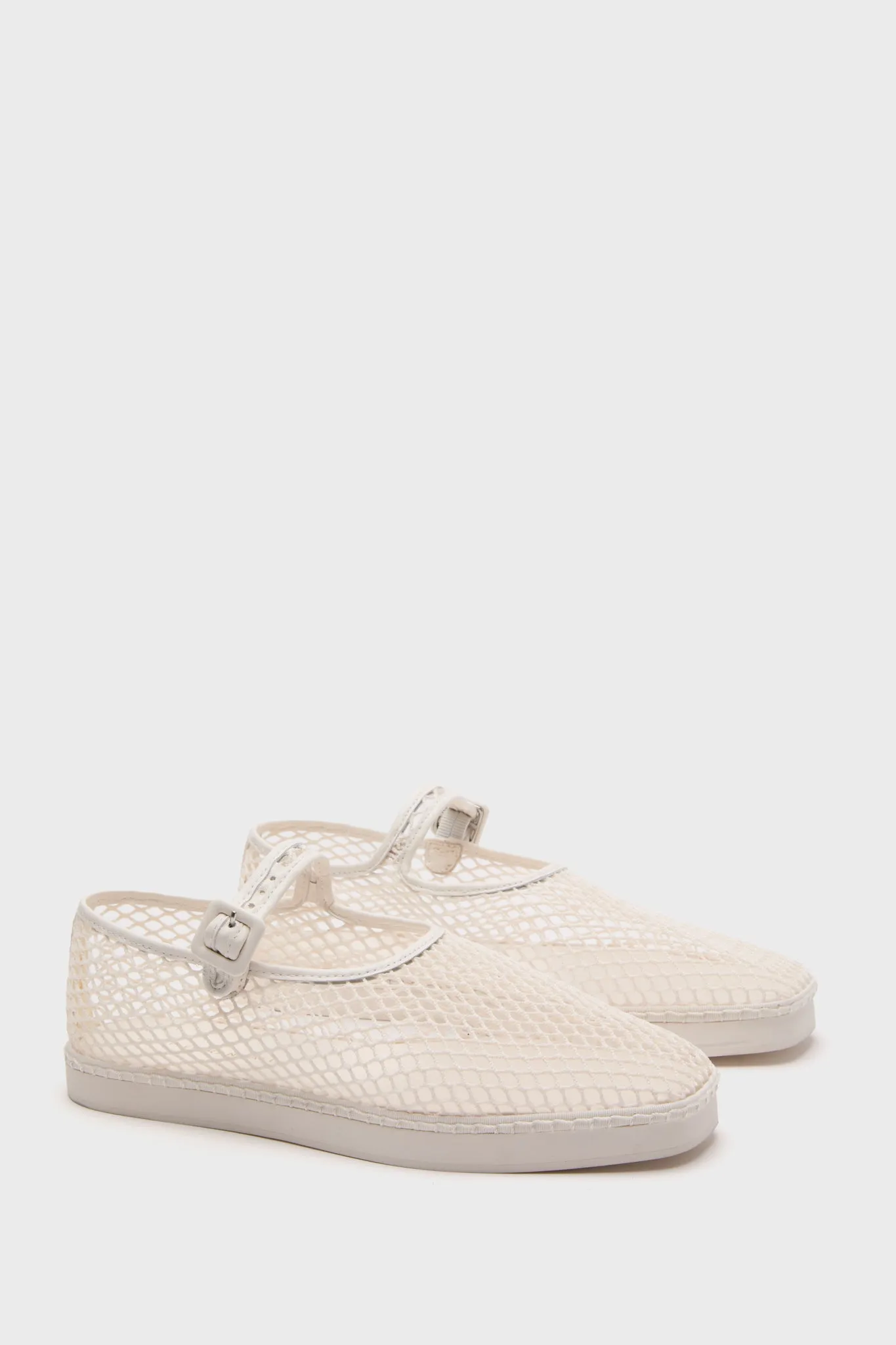 White Netted Mesh Rita Mary Janes
