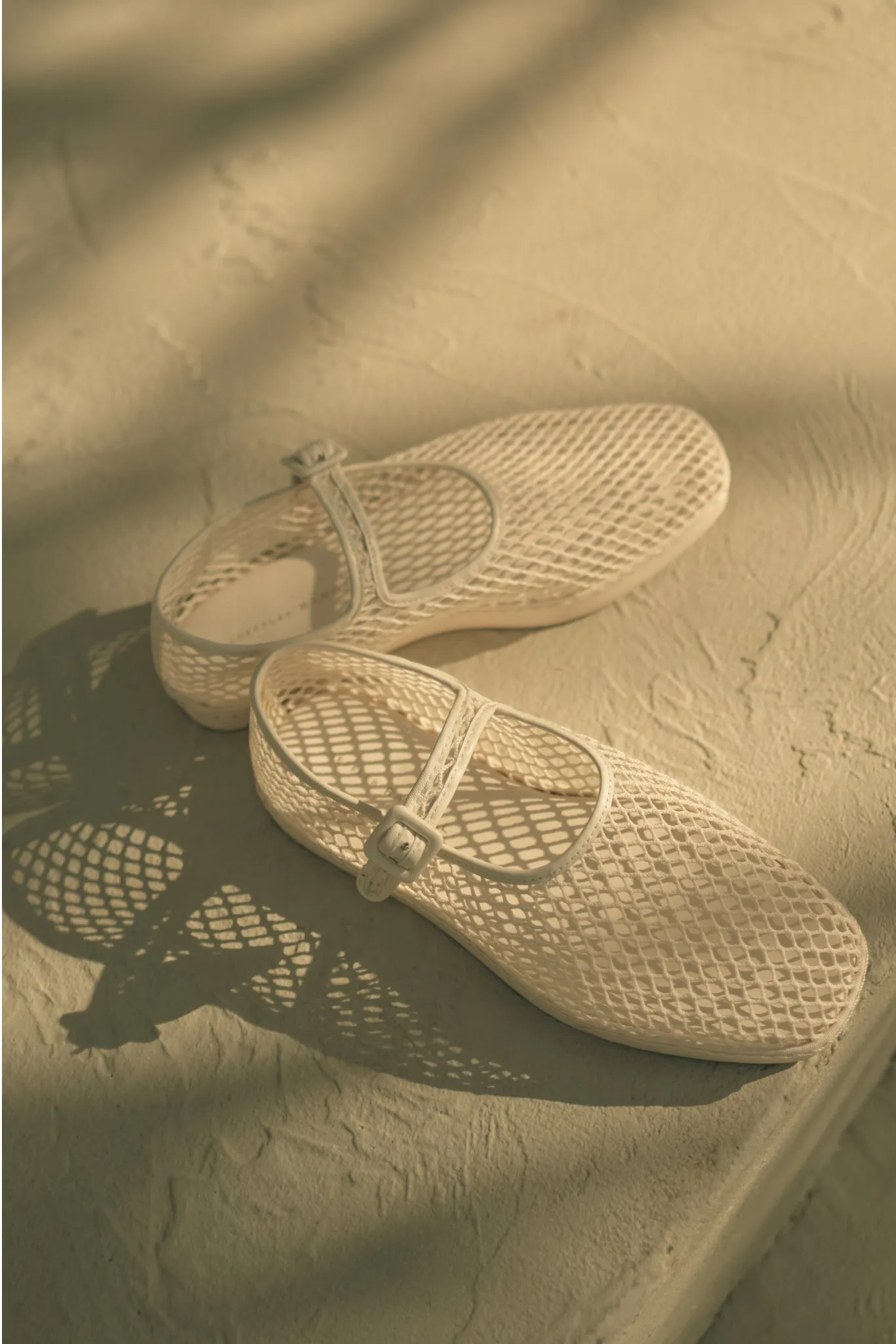 White Netted Mesh Rita Mary Janes