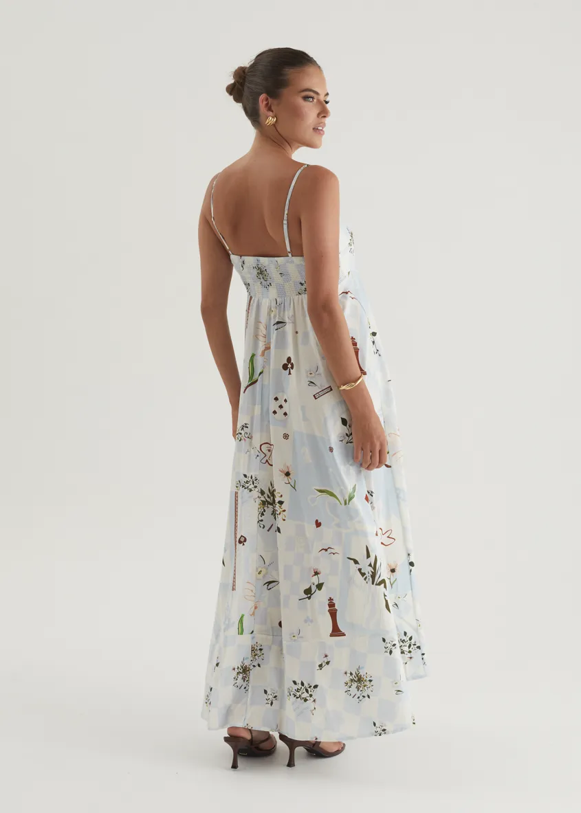 Xanthe Maxi Dress - Blue Patchwork
