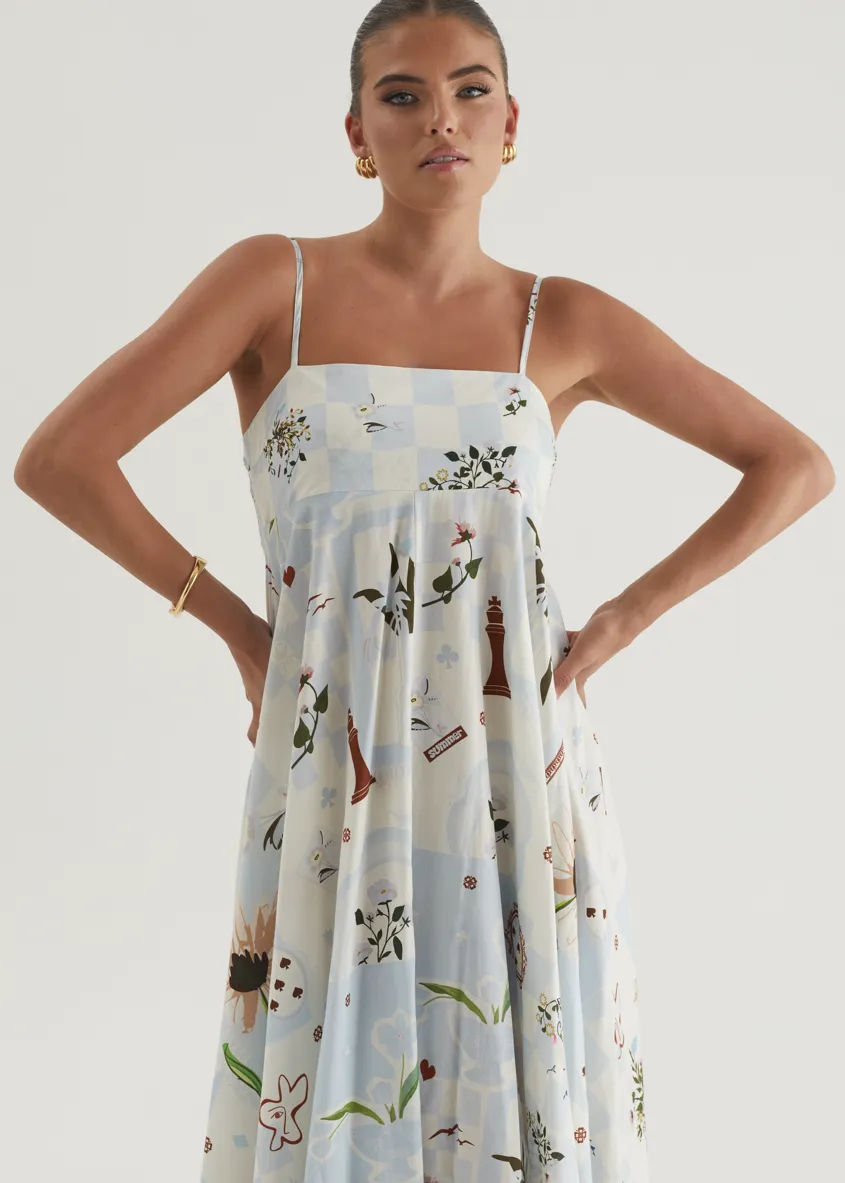 Xanthe Maxi Dress - Blue Patchwork