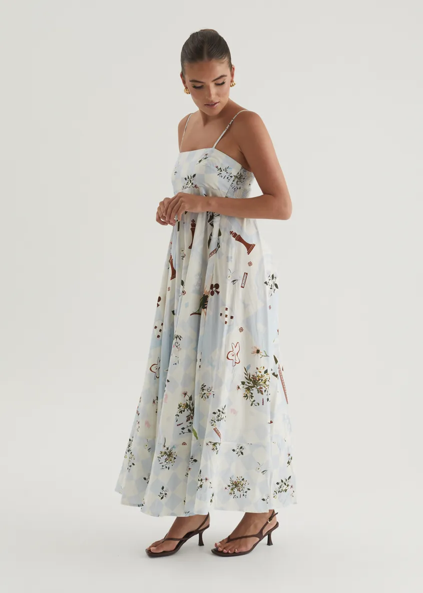 Xanthe Maxi Dress - Blue Patchwork