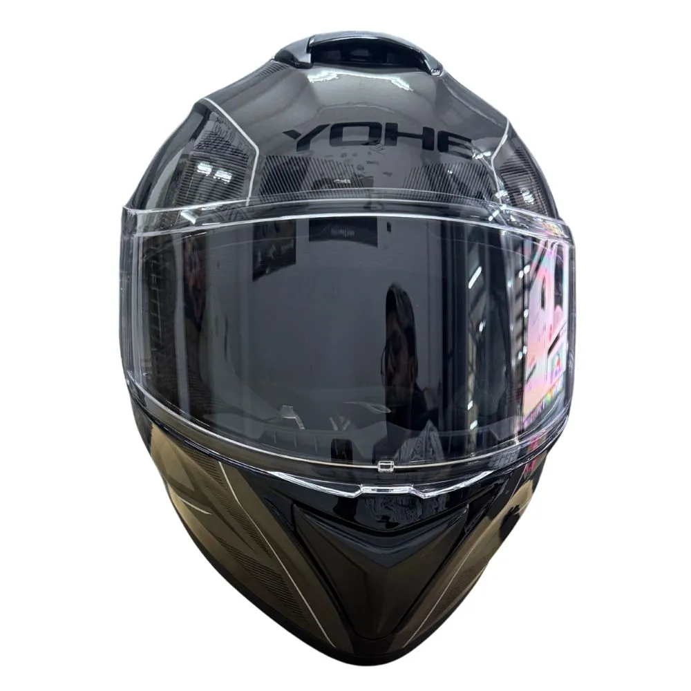 YOHE 981 Shinny Grey/Black Gloss Helmet