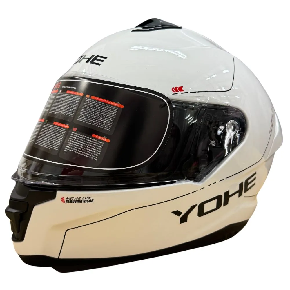 YOHE 987 Solid Gloss White Helmet
