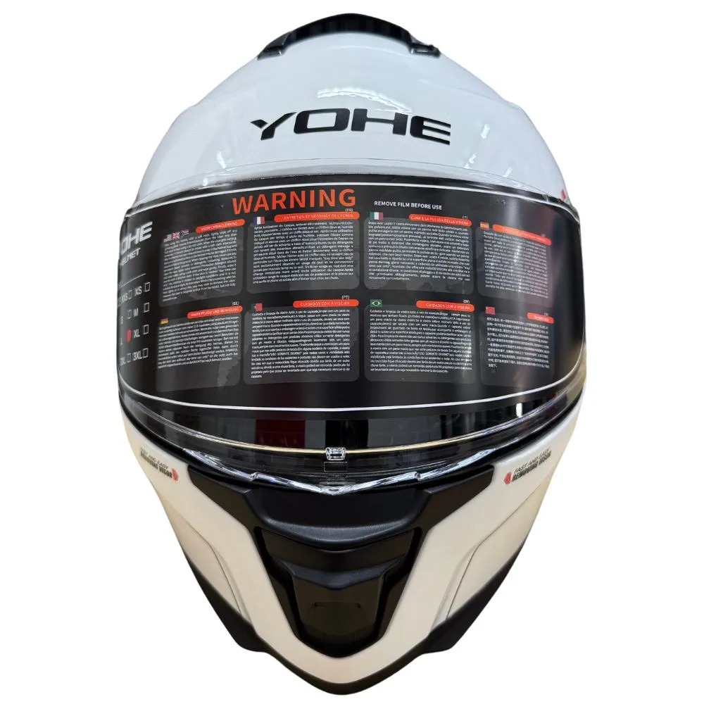 YOHE 987 Solid Gloss White Helmet