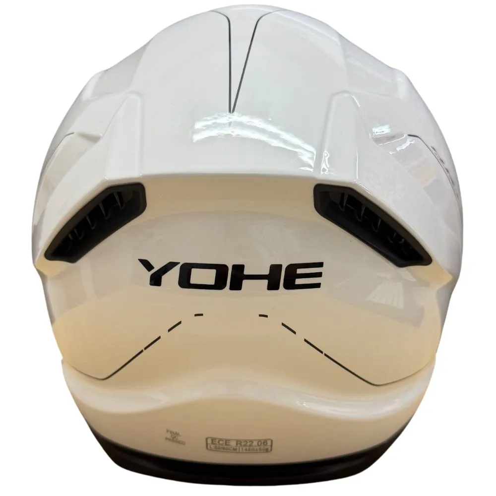 YOHE 987 Solid Gloss White Helmet