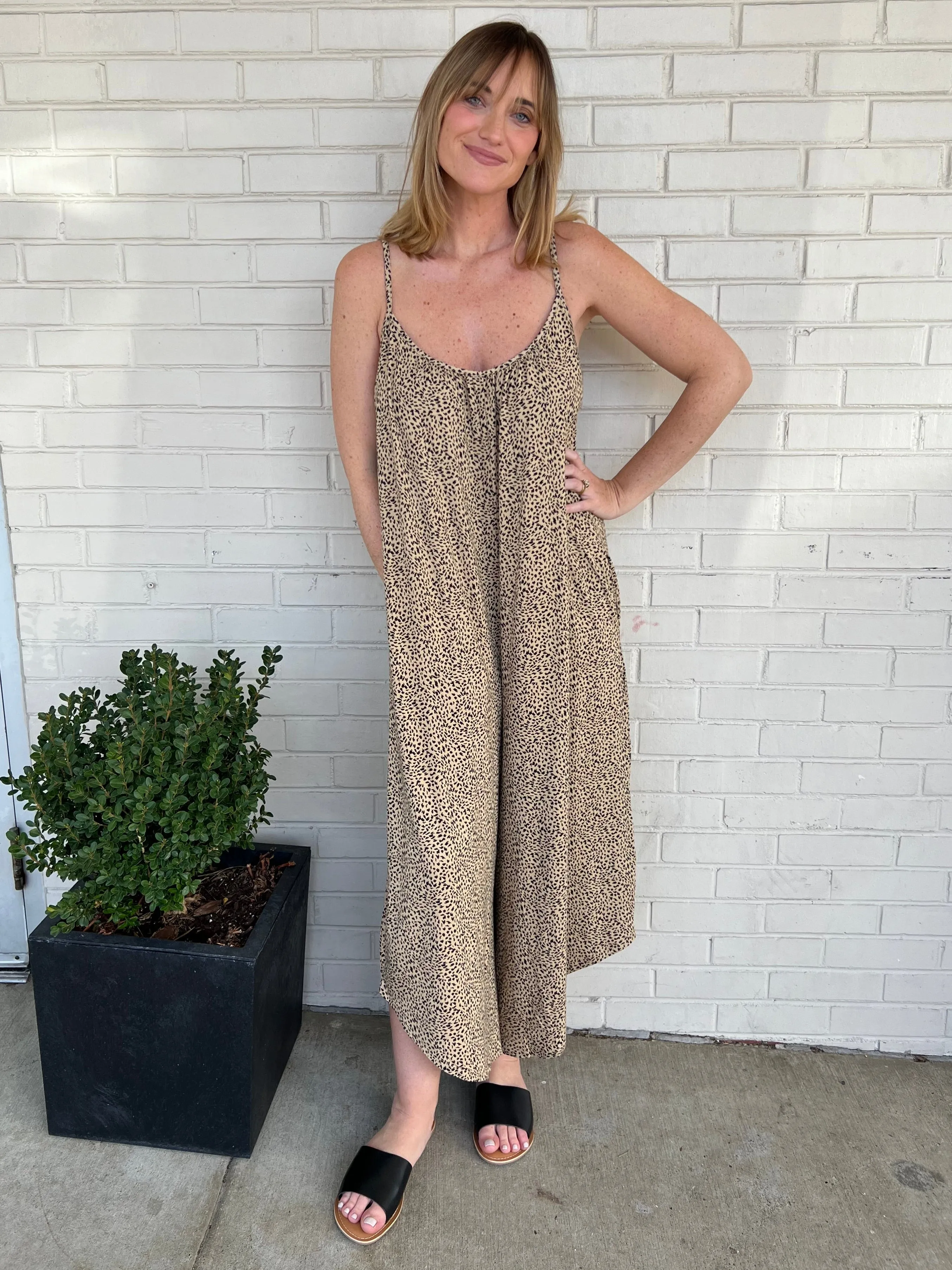 [Z Supply] To The Desert Leopard Jumpsuit